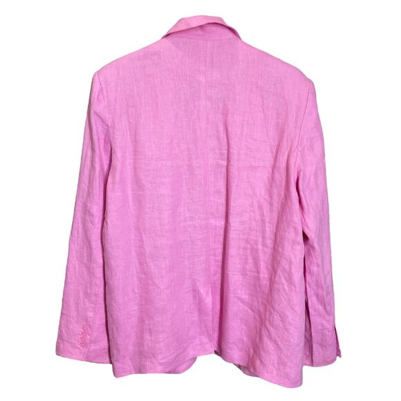 NA-KD ART Oversized Linen Blazer Pink Unisex Editorial Statement Jacket - Picture 2 of 9